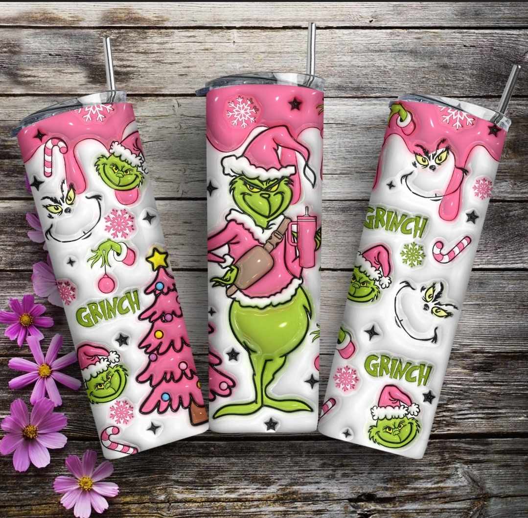 Pink Grinchy Tumbler