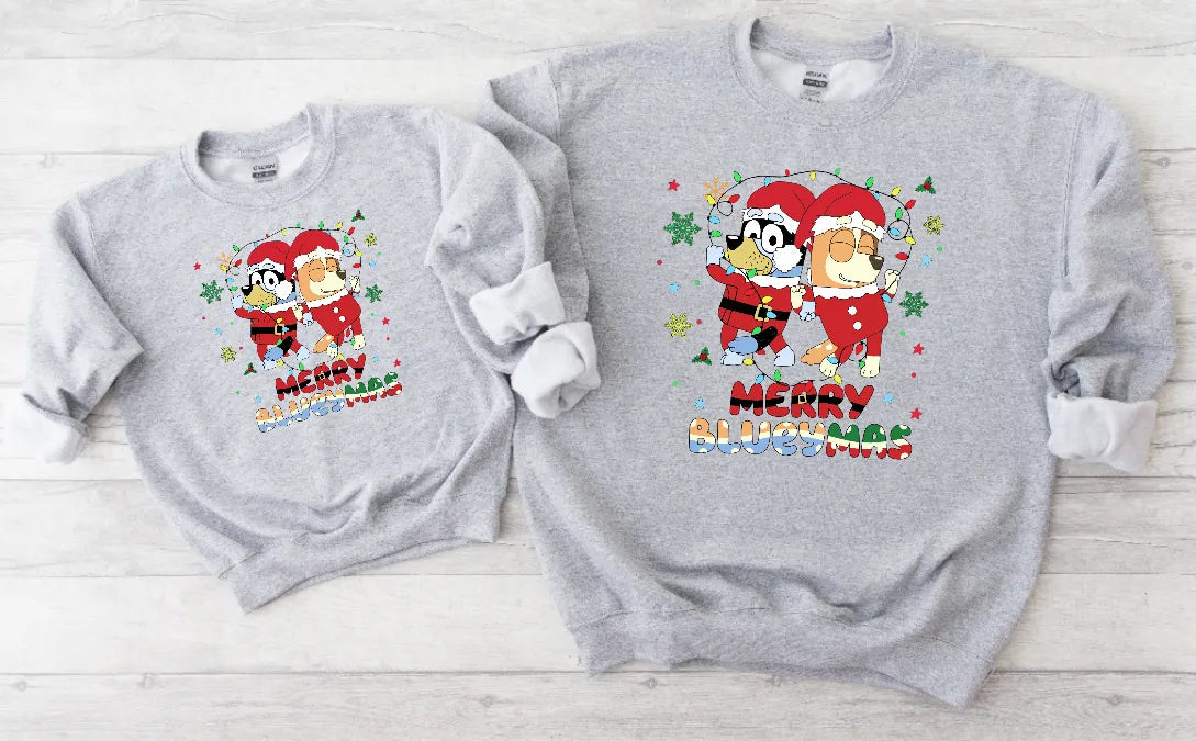 Merry Blueymas Santa costumes