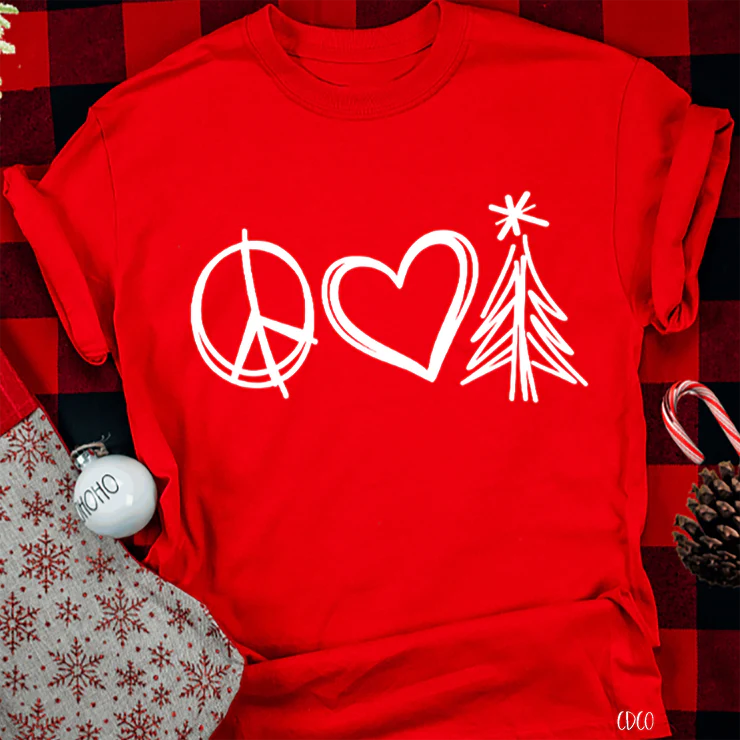 Peace Love Christmas tree