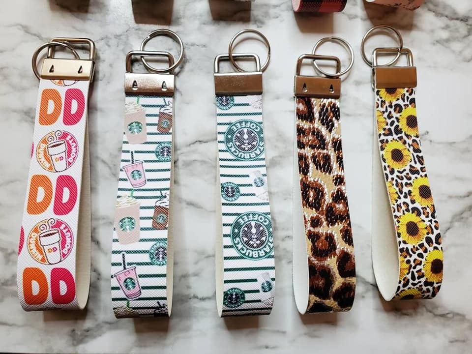 Faux Leather Keychains