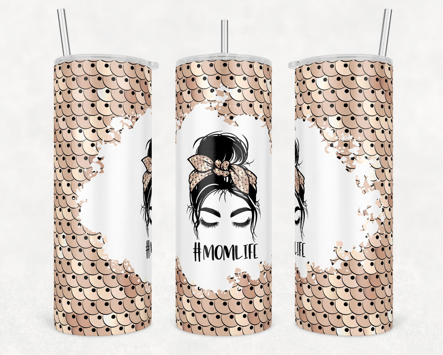 Sequin Mom Life Tumbler
