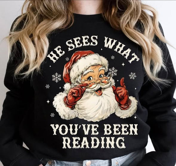 He Sees what you've been reading (white font)