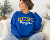 Elk Ridge Rangers Cursive- Royal Crewneck