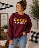 Elk Ridge Rangers- Maroon Crewneck