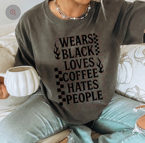 Wears Black, Loves Coffee, Hates People
