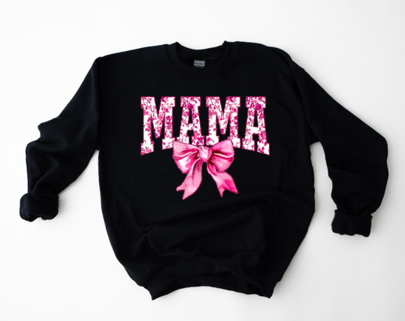 Floral MAMA Bow- PINK