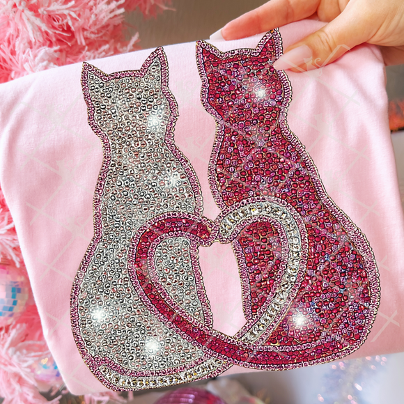 $15 hoodie- faux bedazzle Two Cats