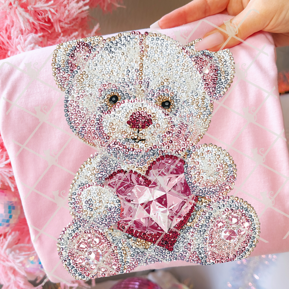 $15 hoodie- faux bedazzle teddy bear
