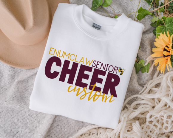 Enumclaw Senior Cheer White- CUSTOM name added