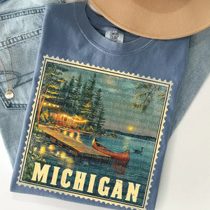 Vintage Stamp States- Michigan