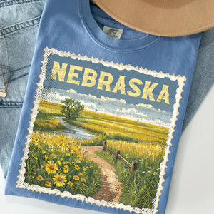 Vintage Stamp States- Nebraska