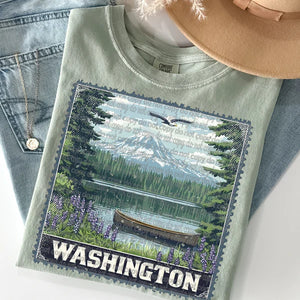 Vintage Stamp States- Washington