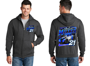Grayson "Millertime" Racing Zip Up Hoodie (Multiple Options)- Dark H. Gray