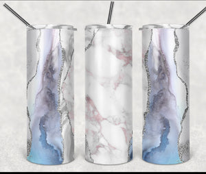 Light blue marble tumbler