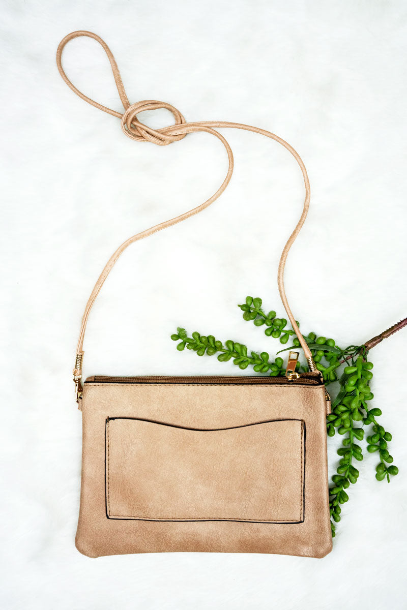 MARGRIET BEIGE FAUX LEATHER CROSSBODY