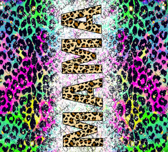 Colorful Leopard MAMA tumbler