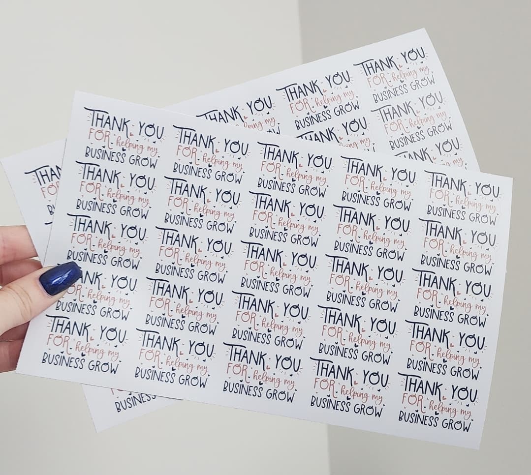 Thank you for helping my business grow Sticker Sheet