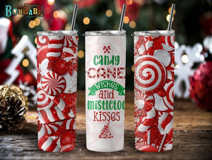 Candy Cane Wishes and Mistletoe kisses Tumbler